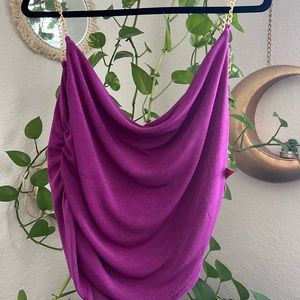PURPLE SCOOP NECK TOP